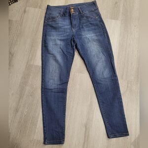 Slim Blue Denim Jeans with Tapered Legs
